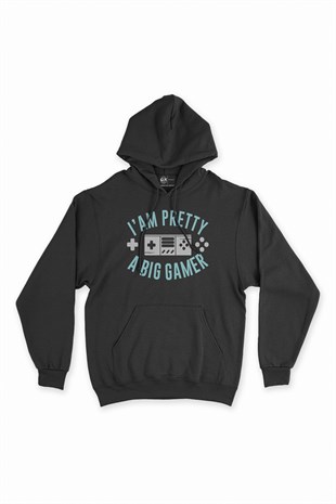 A big Gamer Siyah Kapşonlu Sweatshirt Hoodie