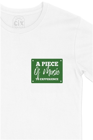 A Piece Of Music Cep Logo Tasarımlı Beyaz Tişört