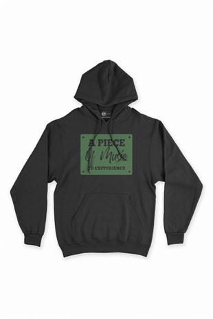 A Piece Of Music Siyah Kapşonlu Sweatshirt Hoodie