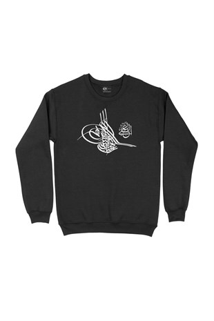 Abdulhamit Han Tuğralı Siyah Sweatshirt