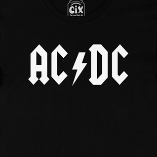 AC DC Logolu Siyah Tişört
