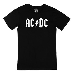 AC DC Logolu Siyah Tişört