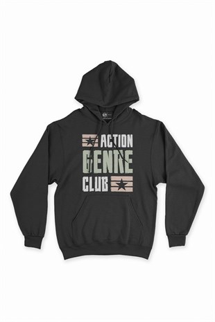 Action Genre Club Siyah Kapşonlu Sweatshirt Hoodie
