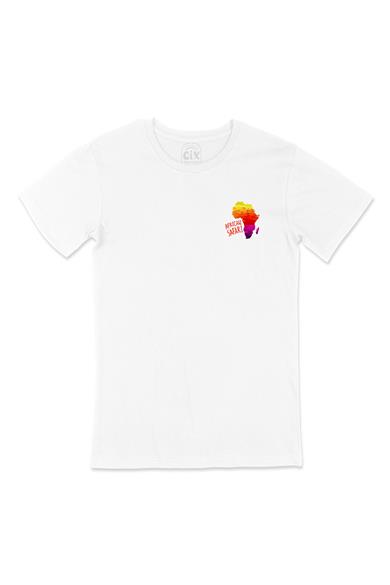 Afrika Safari Cep Tasarım Baskılı Beyaz Tişört