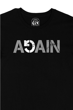 Again Tekrar Siyah Tişört
