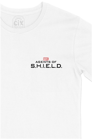 Agents of SHIELD Cep Logo Tasarımlı Beyaz Tişört