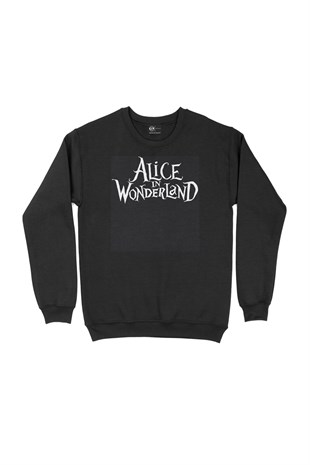 Alice In Wonderland Siyah Sweatshirt