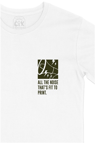 All The Noise Cep Logo Tasarımlı Beyaz Tişört