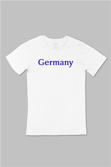 Almanya Germany Büyük Baskılı Beyaz Tişört