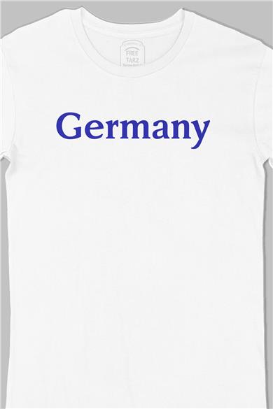 Almanya Germany Büyük Baskılı Beyaz Tişört