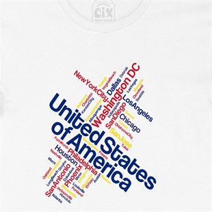 Amerika Şehir İsimli Tişört