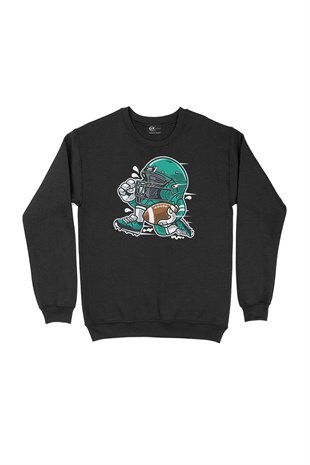 Amerikan Futbolu Siyah Sweatshirt