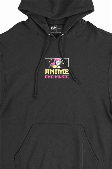 Anime And Music Minimal Kapşonlu Sweatshirt Hoodie
