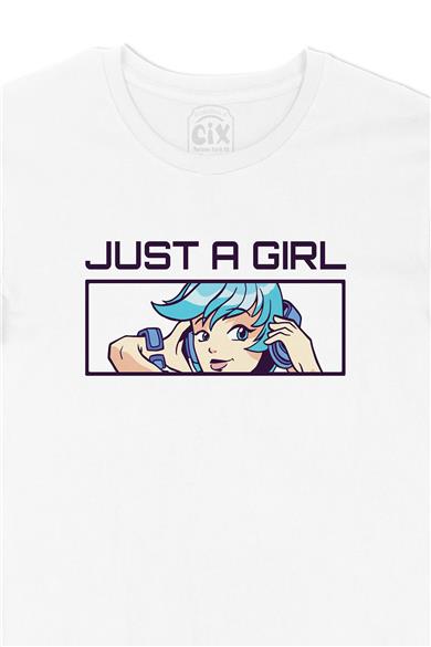 Anime Just A Girl Beyaz Tişört