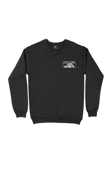 Anime Just A Girl Cep Tasarım Baskılı Sweatshirt