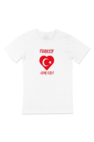 Ankara Türkiye Bayraklı Kalpli Tişört