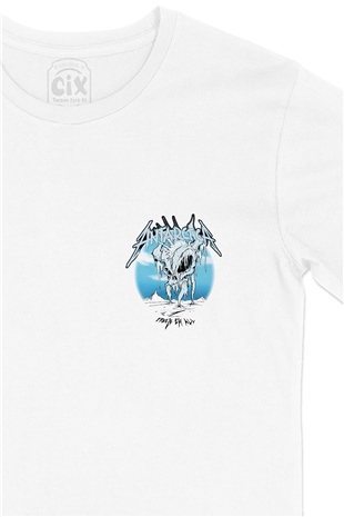 Antichrist Freeze Em All Antarctica Cep Logo Tasarımlı Beyaz Tişört