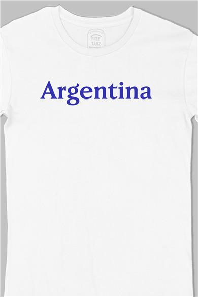 Arjantin Argentina Büyük Baskılı Beyaz Tişört