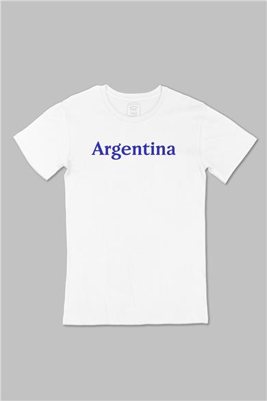 Arjantin Argentina Büyük Baskılı Beyaz Tişört