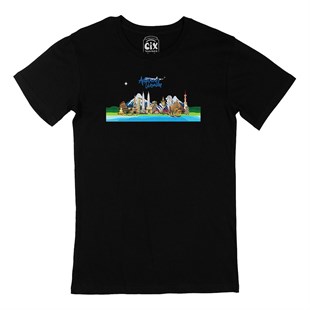 Around The World Siyah Tişört