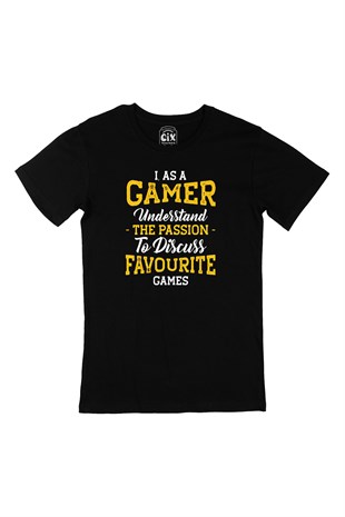As A Gamer Siyah Tişört