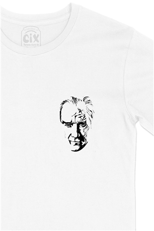 Asil Atatürk Cep Logo Tasarımlı Beyaz Tişört