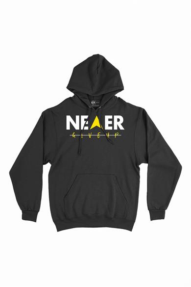 Asla Pes Etme Kapşonlu Sweatshirt Hoodie