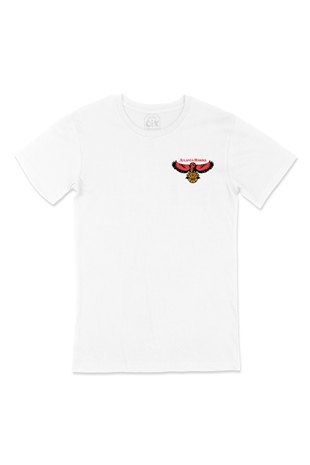 Atlanta Hawks Şahin Cep Logo Tasarımlı Beyaz Tişört