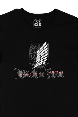 Attack On Titan Siyah Tişört