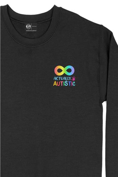 Autistic Otizm Cep Tasarım Baskılı Sweatshirt
