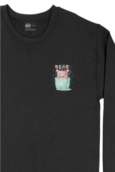 Ayıcık Bear Cep Tasarım Baskılı Sweatshirt