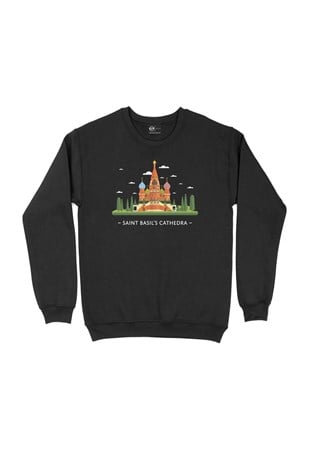 Aziz Vasil Katedrali Siyah Sweatshirt