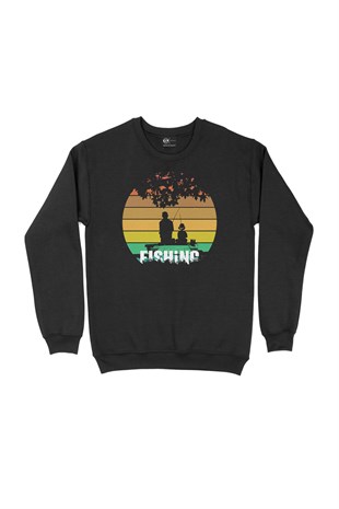 Baba Oğul Balıkçılık Siyah Sweatshirt