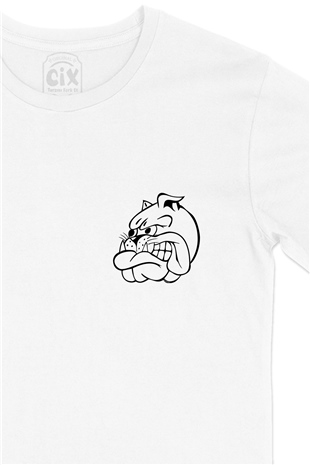 Bad Blue Boys Bulldog Cep Logo Tasarımlı Beyaz Tişört