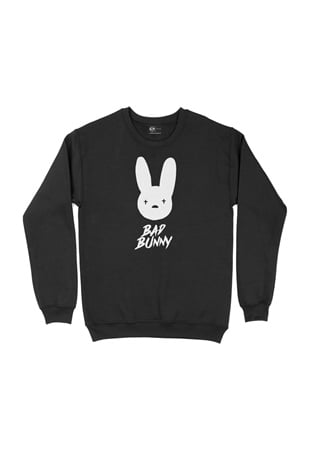 Bad Bunny Tavşan Siyah Sweatshirt