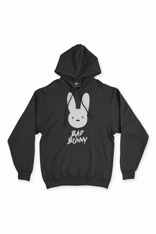Bad Bunny Tavşan Siyah Sweatshirt Hoodie
