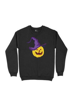 Bal Kabağı Hallowen Siyah Sweatshirt
