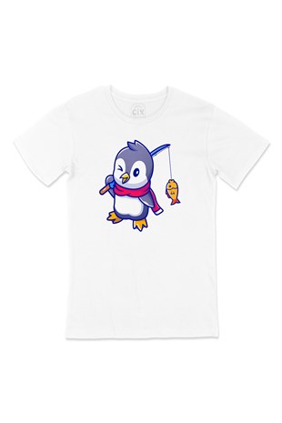 Balıkçı Penguen Tişört