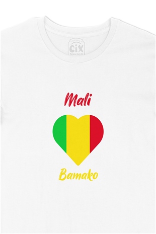 Bamako Bali Bayraklı Kalpli Tişört