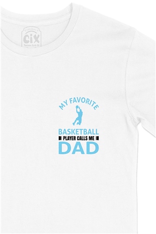 Basketball Father Cep Logo Tasarımlı Beyaz Tişört