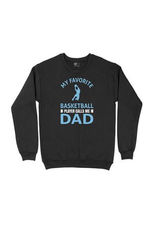 Basketball Father Siyah Sweatshirt