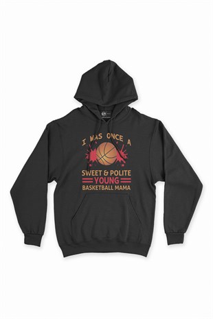 Basketball Mama Siyah Kapşonlu Sweatshirt Hoodie