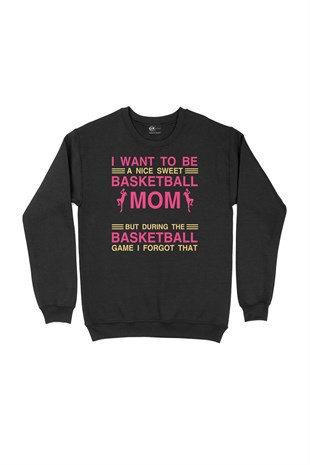Basketball Mom Siyah Sweatshirt