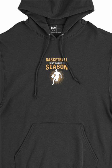 Basketball Season Minimal Kapşonlu Sweatshirt Hoodie