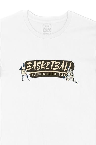 Basketbol Kolej Club Beyaz Tişört