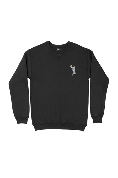 Basketbol Oyuncu Astronot Cep Tasarım Baskılı Sweatshirt