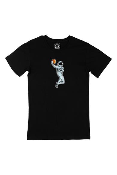 Basketbol Oyuncu Astronot Siyah Tişört