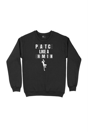 Basketbolcu Kız Siyah Sweatshirt