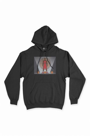 Basketbolcu Siyah Kapşonlu Sweatshirt Hoodie