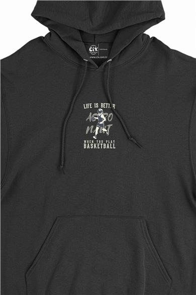 Basketçi Astronot Minimal Kapşonlu Sweatshirt Hoodie